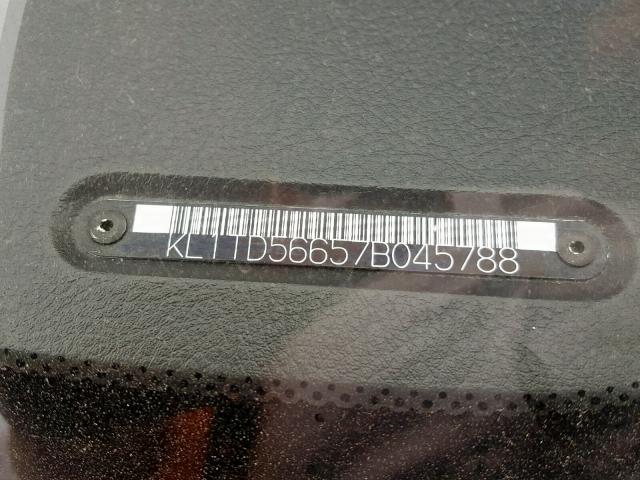 KL1TD56657B045788 - 2007 CHEVROLET AVEO BASE Көк фото 10