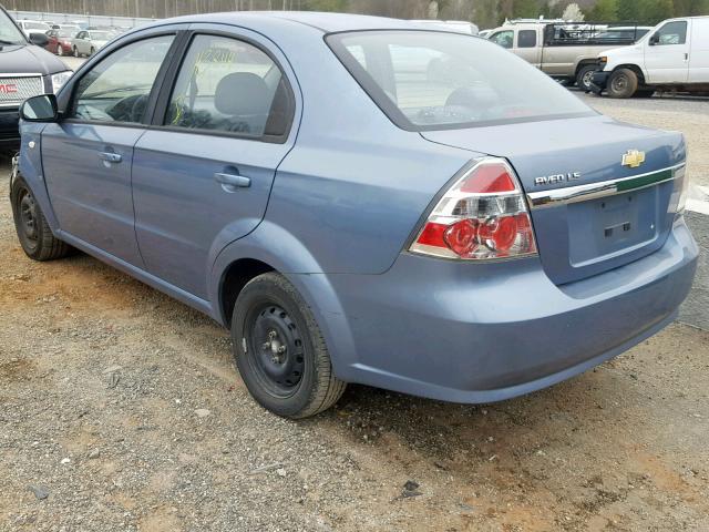 KL1TD56657B045788 - 2007 CHEVROLET AVEO BASE Көк фото 3