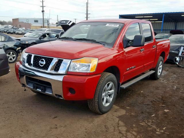 1N6AA0EC0BN320135 - 2011 NISSAN TITAN S RED photo 2