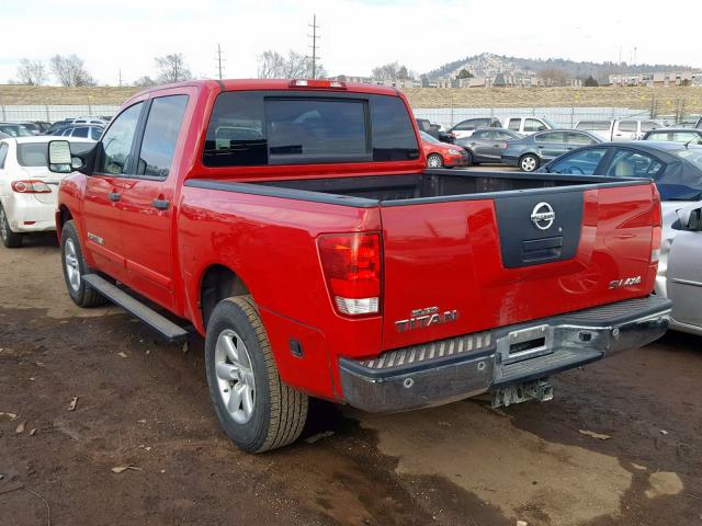 1N6AA0EC0BN320135 - 2011 NISSAN TITAN S RED photo 3