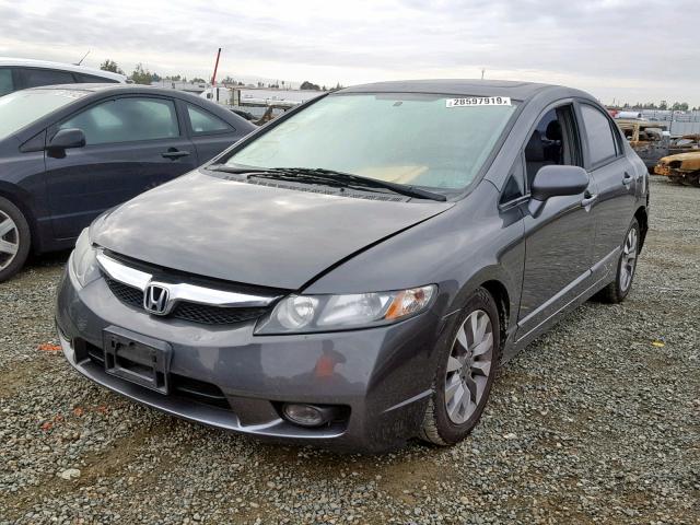 2HGFA1F99AH528735 - 2010 HONDA CIVIC EXL GRAY photo 2