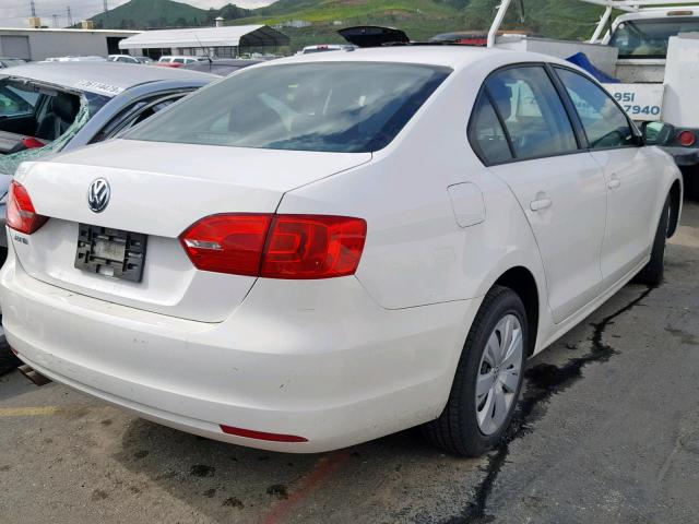 3VW2K7AJXCM336711 - 2012 VOLKSWAGEN JETTA BASE WHITE photo 4