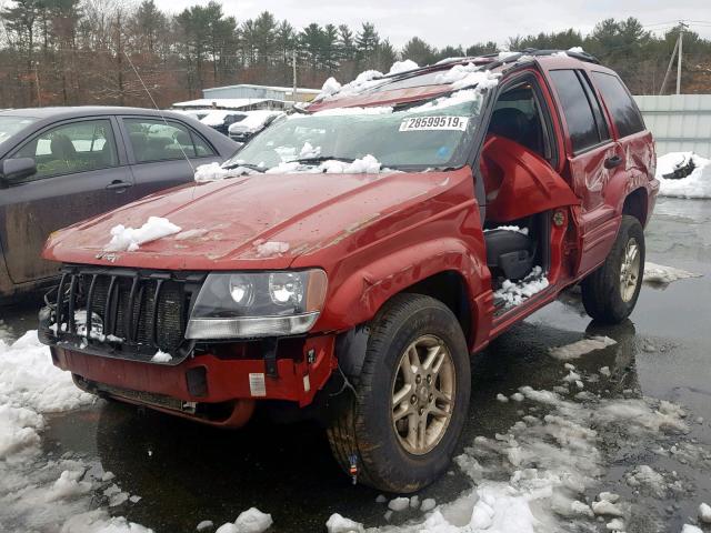 1J4GW48S64C232899 - 2004 JEEP GRAND CHER RED photo 10