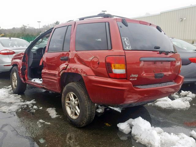 1J4GW48S64C232899 - 2004 JEEP GRAND CHER RED photo 3