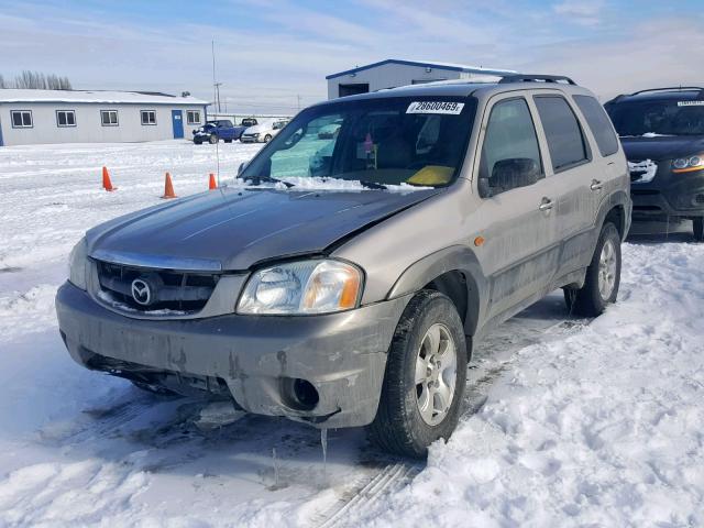 4F2YU08102KM49710 - 2002 MAZDA TRIBUTE LX TAN photo 2