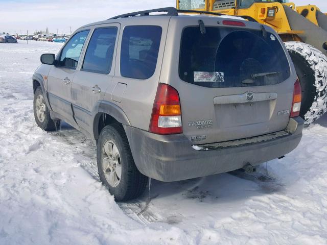 4F2YU08102KM49710 - 2002 MAZDA TRIBUTE LX TAN photo 3