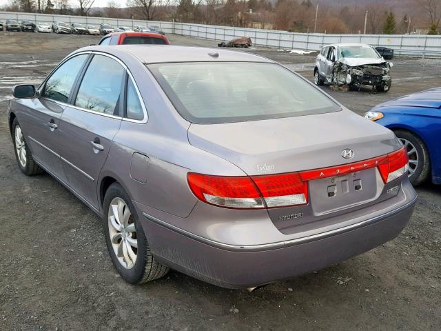 KMHFC46F77A233992 - 2007 HYUNDAI AZERA SE GRAY photo 3