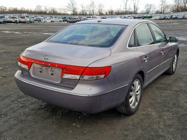 KMHFC46F77A233992 - 2007 HYUNDAI AZERA SE GRAY photo 4