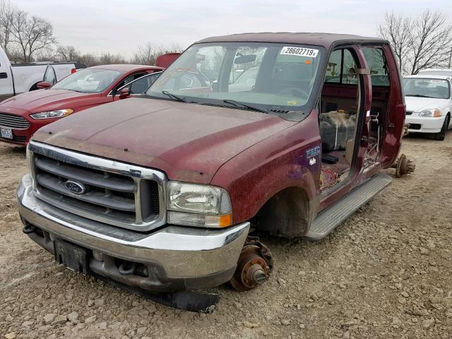 1FTSW31P14ED87056 - 2004 FORD F350 SRW S RED photo 2