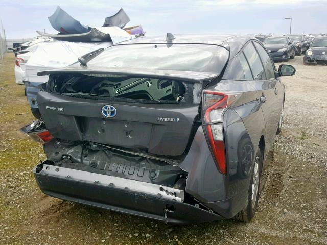 JTDKBRFU7G3016917 - 2016 TOYOTA PRIUS GRAY photo 4