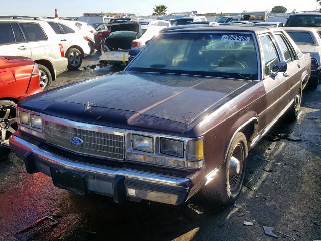 2FACP74F2MX150611 - 1991 FORD CROWN VICT BROWN photo 2