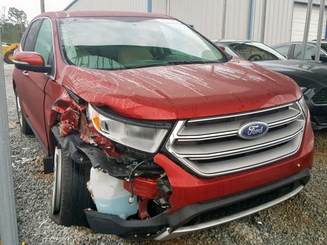 2FMTK3J9XFBB70567 - 2015 FORD EDGE SEL RED photo 1