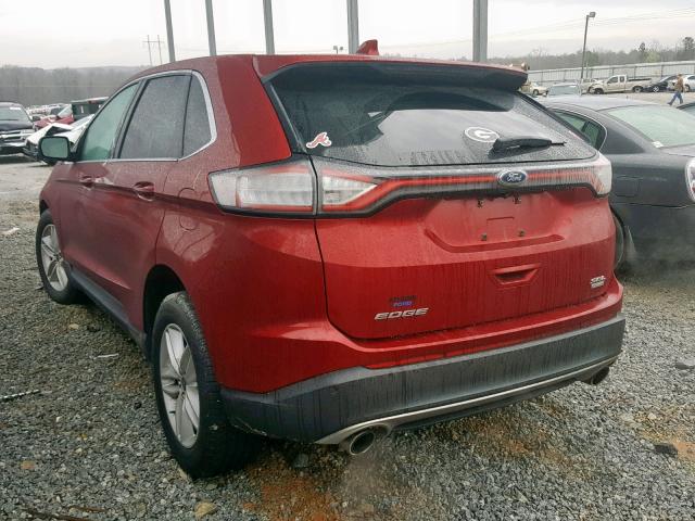 2FMTK3J9XFBB70567 - 2015 FORD EDGE SEL RED photo 3