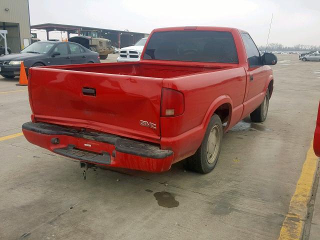 1GTCS14X138208897 - 2003 GMC SONOMA RED photo 4