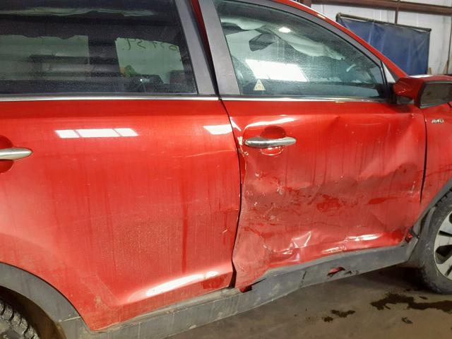 KNDPCCA22D7365574 - 2013 KIA SPORTAGE E RED photo 9