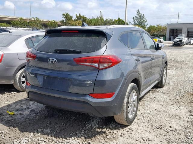 KM8J3CA42HU428943 - 2017 HYUNDAI TUCSON LIM GRAY photo 4