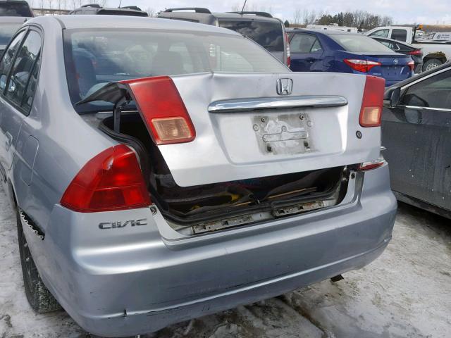 2HGES16452H949219 - 2002 HONDA CIVIC DX SILVER photo 9