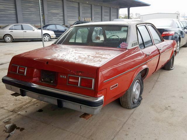 1X69D7L138601 - 1976 CHEVROLET NOVA RED photo 4