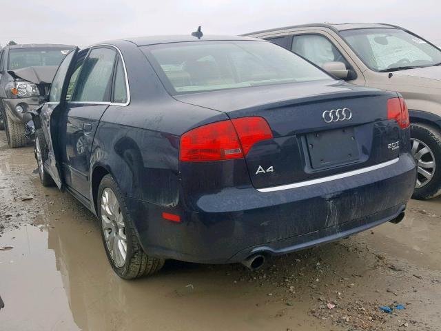 WAUDF78E68A160850 - 2008 AUDI A4 2.0T QU BLACK photo 3