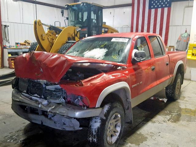 1B7GG2AN61S124506 - 2001 DODGE DAKOTA QUA RED photo 2