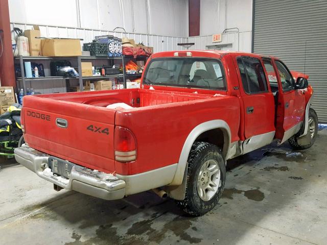 1B7GG2AN61S124506 - 2001 DODGE DAKOTA QUA RED photo 4