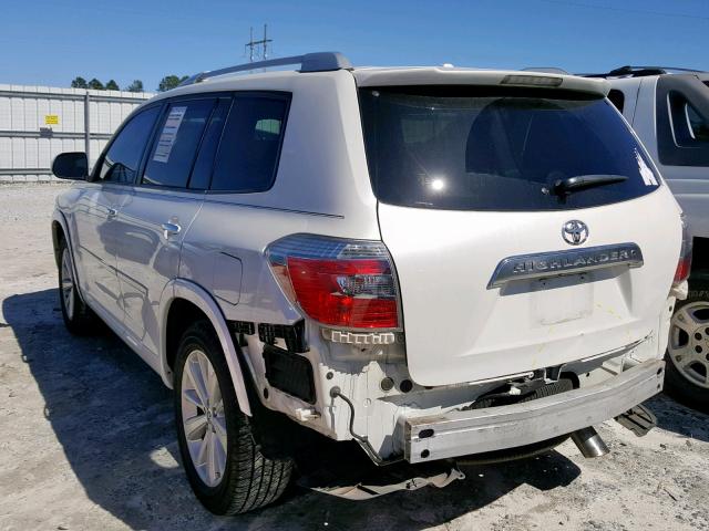 JTEJW3EH9A2044566 - 2010 TOYOTA HIGHLANDER WHITE photo 3