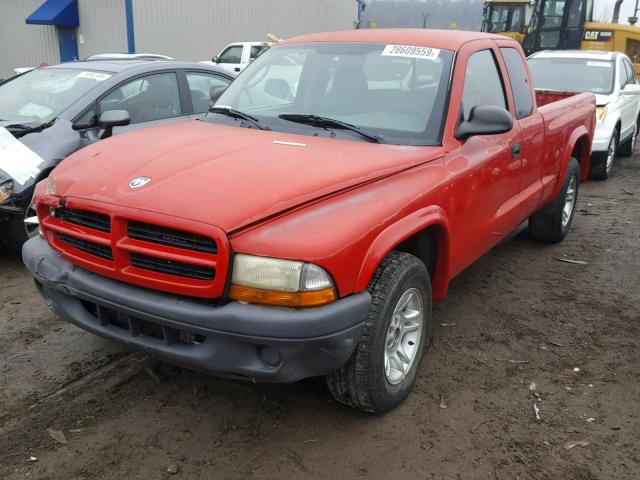 1D7HL12XX3S133793 - 2003 DODGE DAKOTA SXT RED photo 2