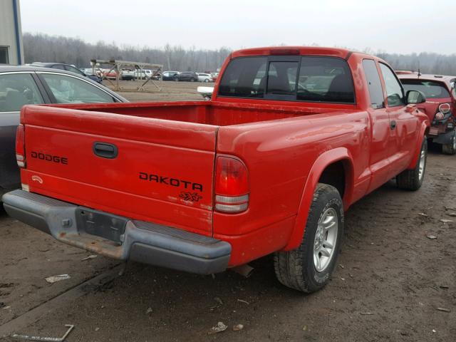 1D7HL12XX3S133793 - 2003 DODGE DAKOTA SXT RED photo 4