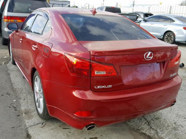 JTHBK262972031753 - 2007 LEXUS IS 250 RED photo 3