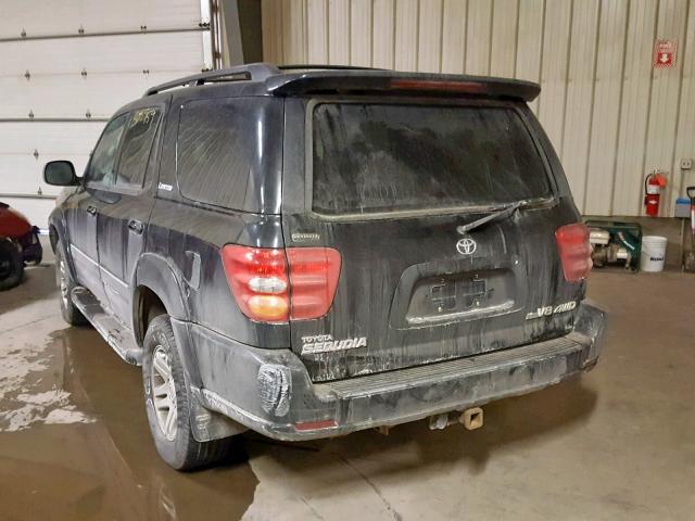 5TDBT48A63S166514 - 2003 TOYOTA SEQUOIA LI BLACK photo 3