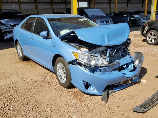 4T1BD1FK5CU014996 - 2012 TOYOTA CAMRY HYBR BLUE photo 1