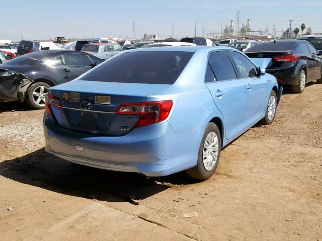 4T1BD1FK5CU014996 - 2012 TOYOTA CAMRY HYBR BLUE photo 4