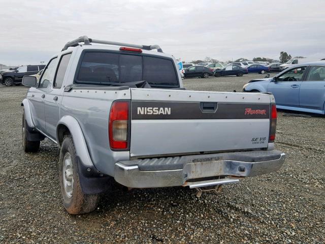 1N6ED27Y0YC407566 - 2000 NISSAN FRONTIER C GRAY photo 3