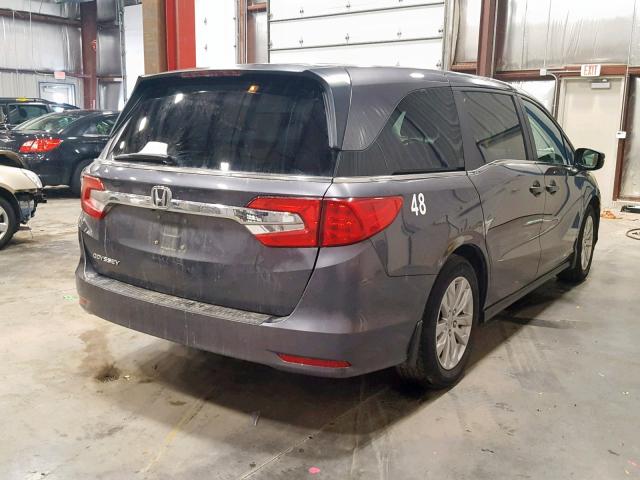 5FNRL6H20JB022218 - 2018 HONDA ODYSSEY LX GRAY photo 4