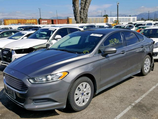 3FA6P0G74ER243087 - 2014 FORD FUSION S GRAY photo 2