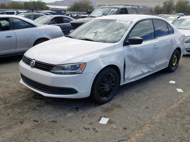 3VW1K7AJ5EM378542 - 2014 VOLKSWAGEN JETTA BASE WHITE photo 2