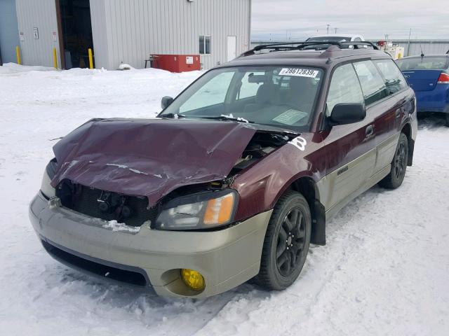 4S3BH6750Y7667899 - 2000 SUBARU LEGACY OUT GREEN photo 2