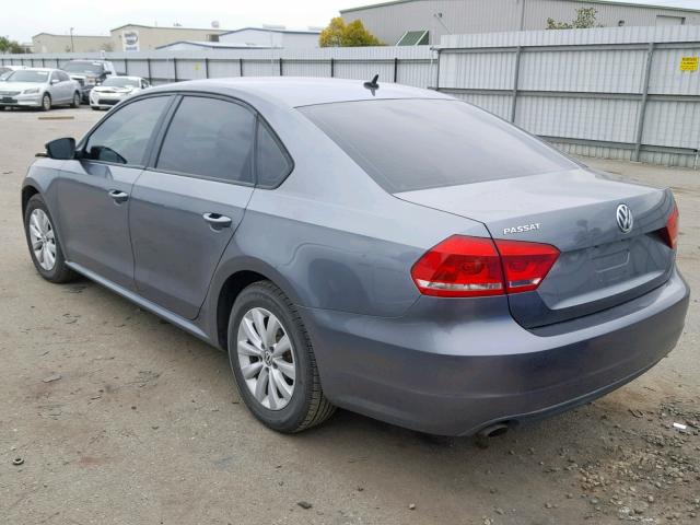 1VWAP7A36DC041655 - 2013 VOLKSWAGEN PASSAT S GRAY photo 3