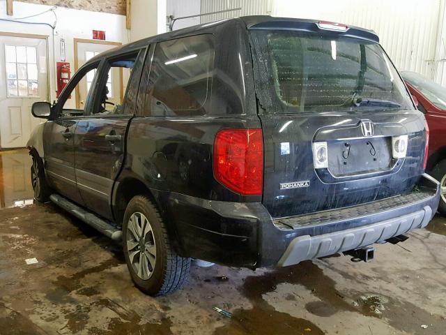 2HKYF181X3H537583 - 2003 HONDA PILOT LX BLACK photo 3