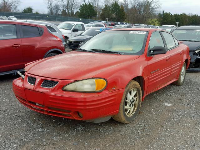 1G2NF52E11C239376 - 2001 PONTIAC GRAND AM S RED photo 2