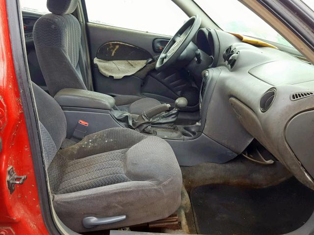 1G2NF52E11C239376 - 2001 PONTIAC GRAND AM S RED photo 5