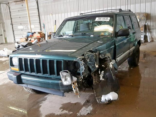 1J4FF48S81L595597 - 2001 JEEP CHEROKEE S GREEN photo 2