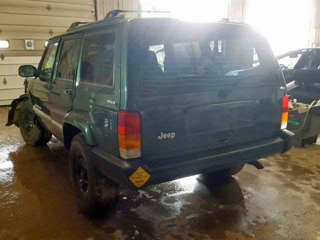 1J4FF48S81L595597 - 2001 JEEP CHEROKEE S GREEN photo 3