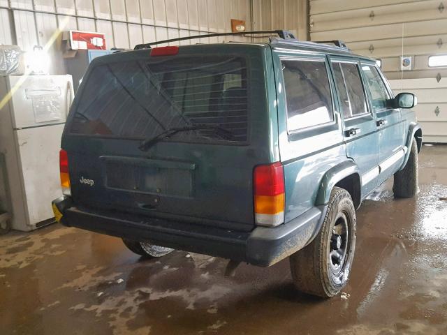 1J4FF48S81L595597 - 2001 JEEP CHEROKEE S GREEN photo 4