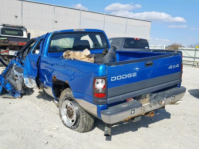 3B7KF23651G197795 - 2001 DODGE RAM 2500 BLUE photo 3