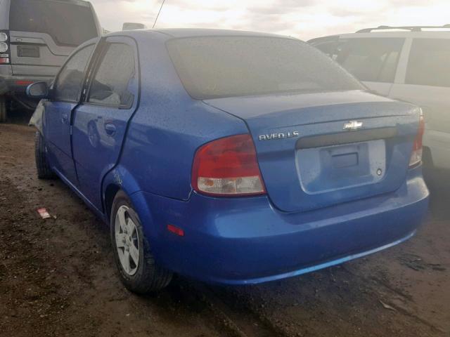 KL1TD56616B526491 - 2006 CHEVROLET AVEO BASE Mavi foto 3