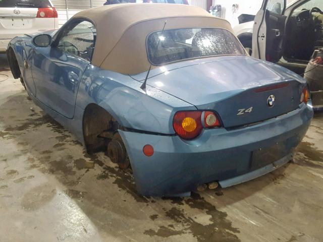 4USBT33473LS41521 - 2003 BMW Z4 2.5 BLUE photo 3