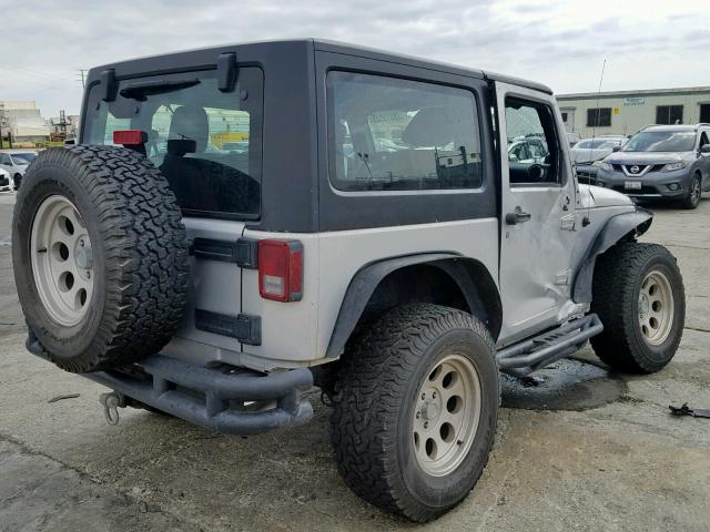 1J4AA2D14BL603433 - 2011 JEEP WRANGLER S SILVER photo 4