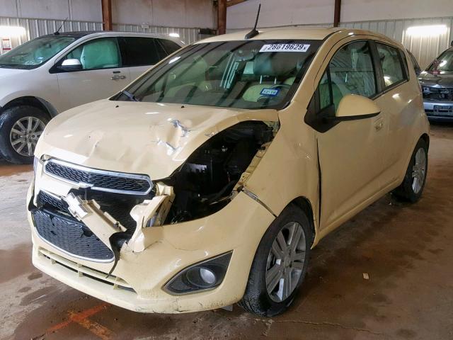 KL8CD6S90EC504286 - 2014 CHEVROLET SPARK 1LT YELLOW photo 2