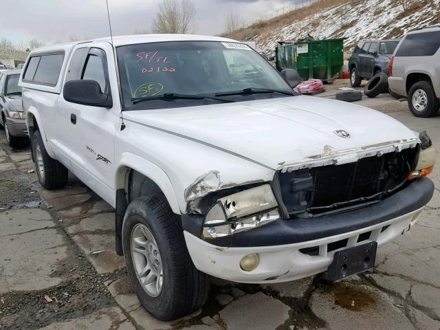 1B7GG22N81S163550 - 2001 DODGE DAKOTA WHITE photo 1